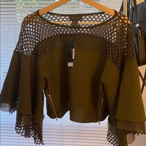 Gracia Olive Cropped Blouse